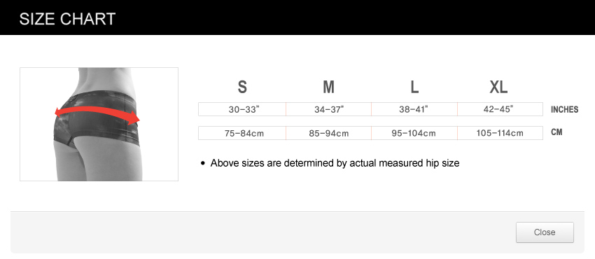 Boys Shorts Size Chart